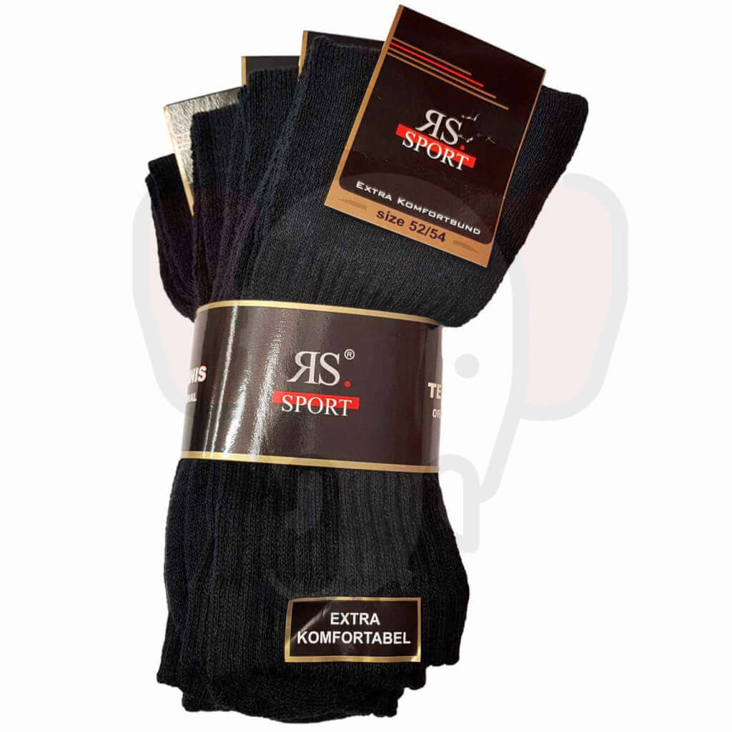 Chaussettes de tennis grande taille homme - 4 paires 52/54 / Noir Chaussettes de tennis