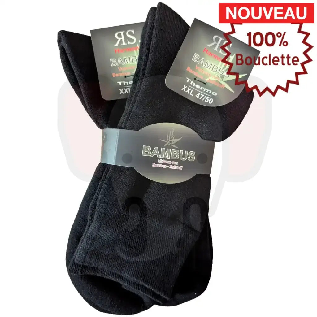 Chaussettes 47-50 bambou 100% bouclettes à l'intérieur