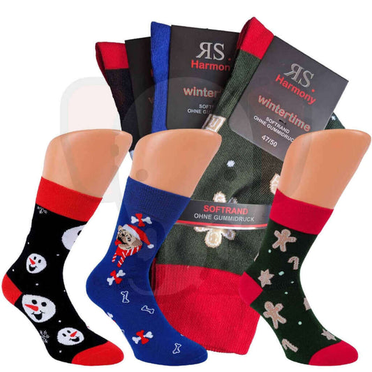 Chaussettes De Noël Grande Taille Homme - 3 Paires 47/50