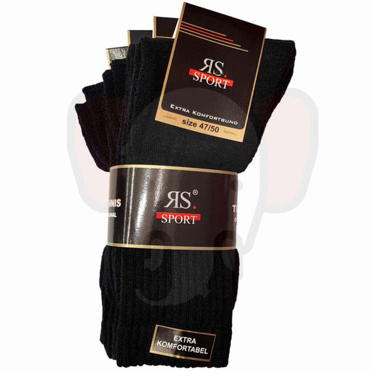 Chaussettes de tennis grande taille homme - 4 paires 47/50 / Noir Chaussettes de tennis