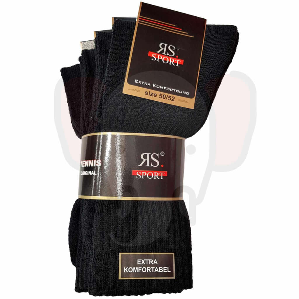 Chaussettes de tennis grande taille homme - 4 paires 50/52 / Noir Chaussettes de tennis