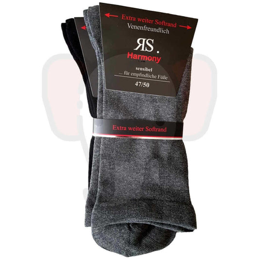 Chaussettes Extra Larges Grande Taille Mollet Fort - 2 Paires 47/50 / Noir/anthracite