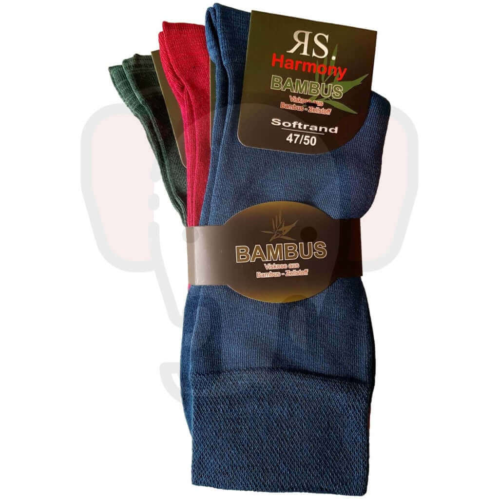 Chaussettes Couleur Grande Taille Bambou Homme - 3 Paires 47/50 / Bleu/framboise/vert