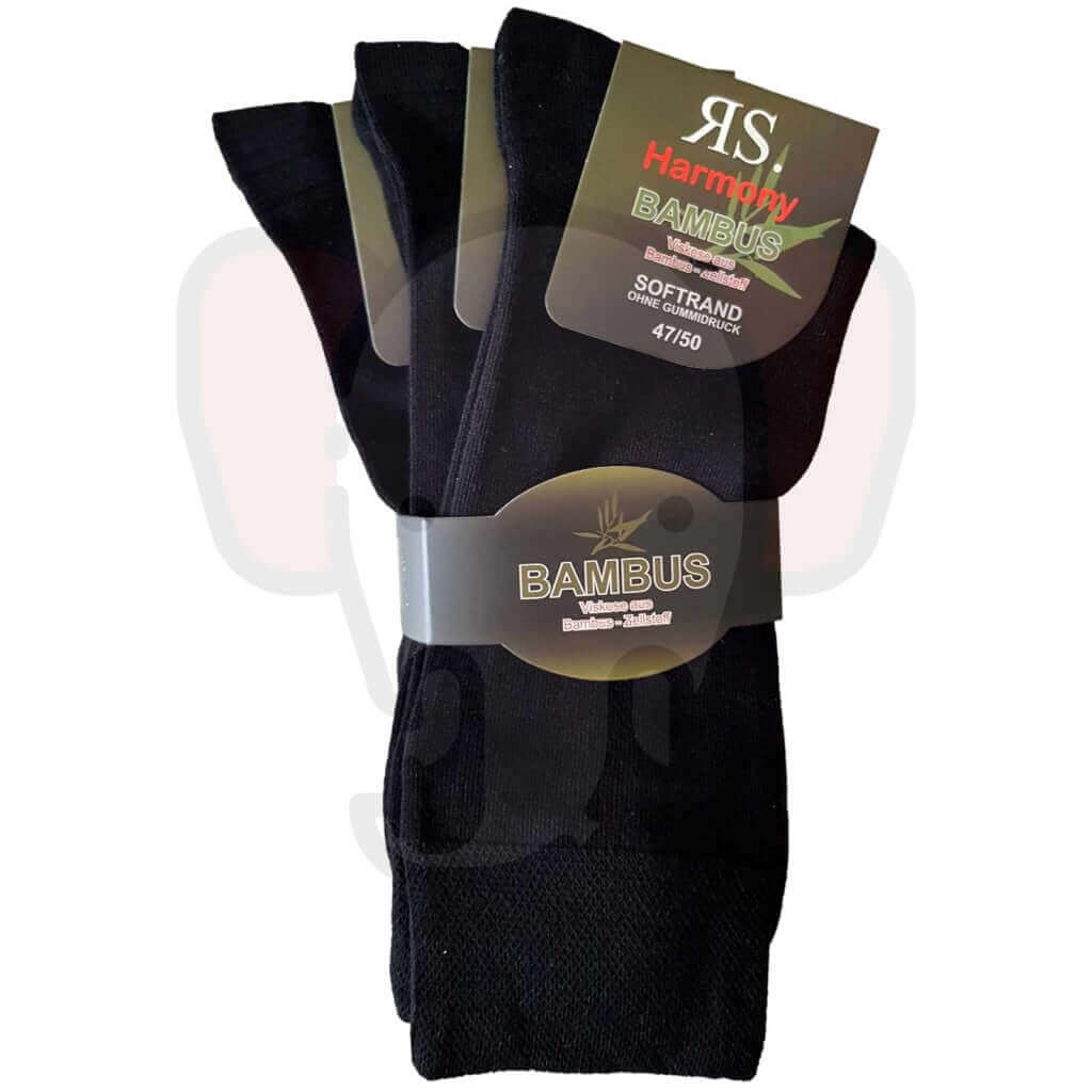 Chaussettes Homme Grandes Tailles Bambou - 3 Paires 47/50 / Noir