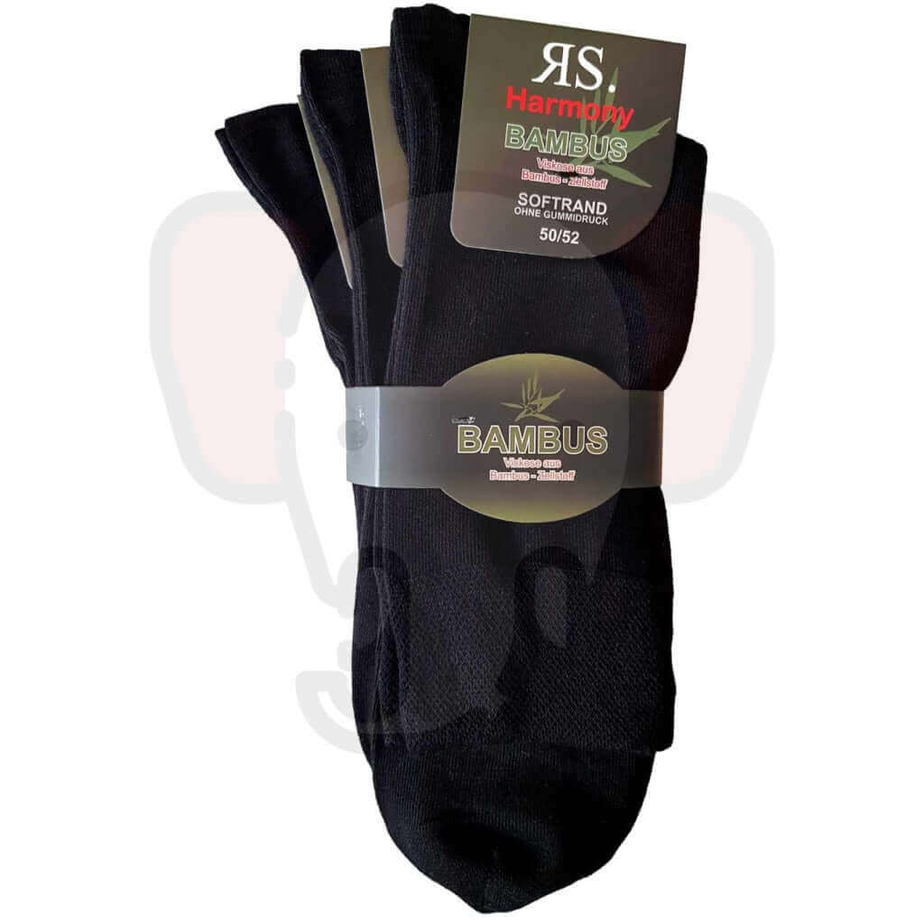 Chaussettes Homme Grandes Tailles Bambou - 3 Paires 50/52 / Noir