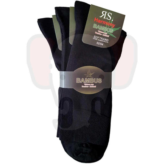 Chaussettes Homme Grandes Tailles Bambou - 3 Paires 52/54 / Noir
