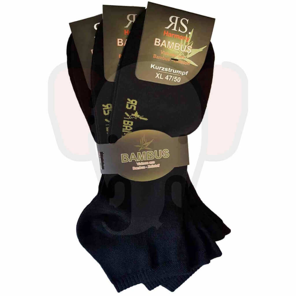 3 Socquettes Bambou Noires Homme Grande Taille Du 47 Au 50